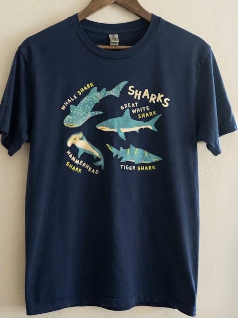 Gildan Navy Blue Shark Graphic Tee | Unisex Shirt
